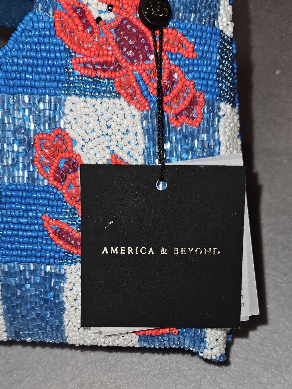 America & Beyond NWT Viral Beaded Lobster Clutch - Coastal Chic Nautical - Picture 8 of 14